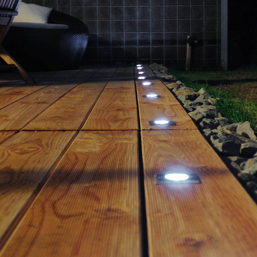 2er Set RGB LED Bodeneinbauleuchte, Außen, Edelstahl, App-Steuerung