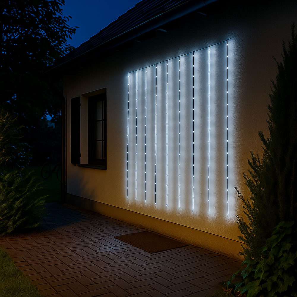 9x LED Lichterkette, Außen, dimmbar, Timer, USB, Kupfer, 3 m