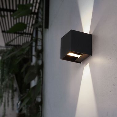 LED Außen-Wandleuchte, Aluminium, schwarz, IP54