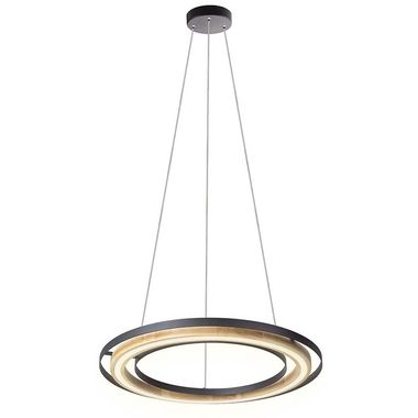 Suspension LED, bambou, métal, H 150 cm