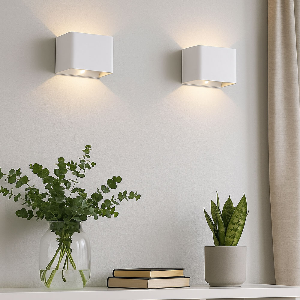 LED Wandleuchte, Innen, Up & Down, Akku, Bewegungsmelder, H 8 cm