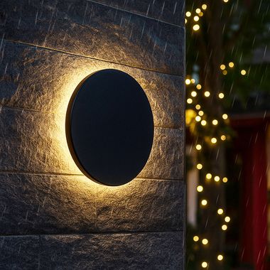 Applique murale LED, éclairage extérieur, IP44, CCT, D 25,2 cm
