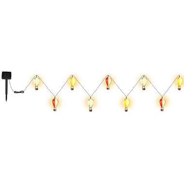 LED solar light, fairy lights, hot air balloons, IP44, L 390 cm