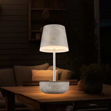 LED tafellamp, op zonne-energie, verstelbaar, zandkleurig, H 25 cm