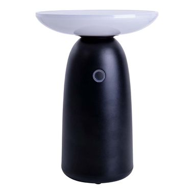 Lampa stołowa LED, akumulator, ściemniacz dotykowy, czarna, IP44, wys. 22,5 cm