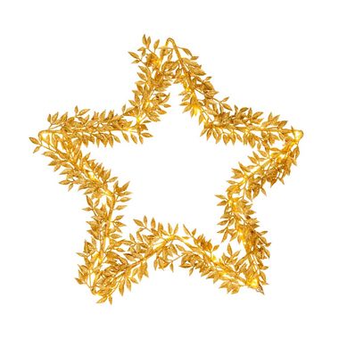 Stella di Natale a LED, oro, timer, batteria, L 50 cm