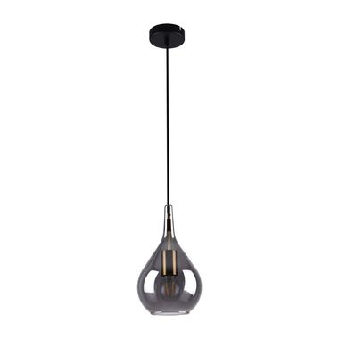 Lampada a sospensione, metallo, vetro, nero