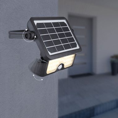 LED Solarleuchte, Schwarz, Schwenkbar, Schalter, Sensor