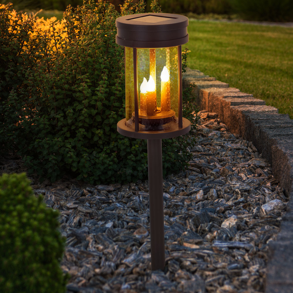 FLOWood Solarlampe Für Außen – Hängend Mit Flammeneffekt, IP65 Wasserdicht, Aus Metall & Glas, Für Garten & Balkon Flackernde Solarleuchte