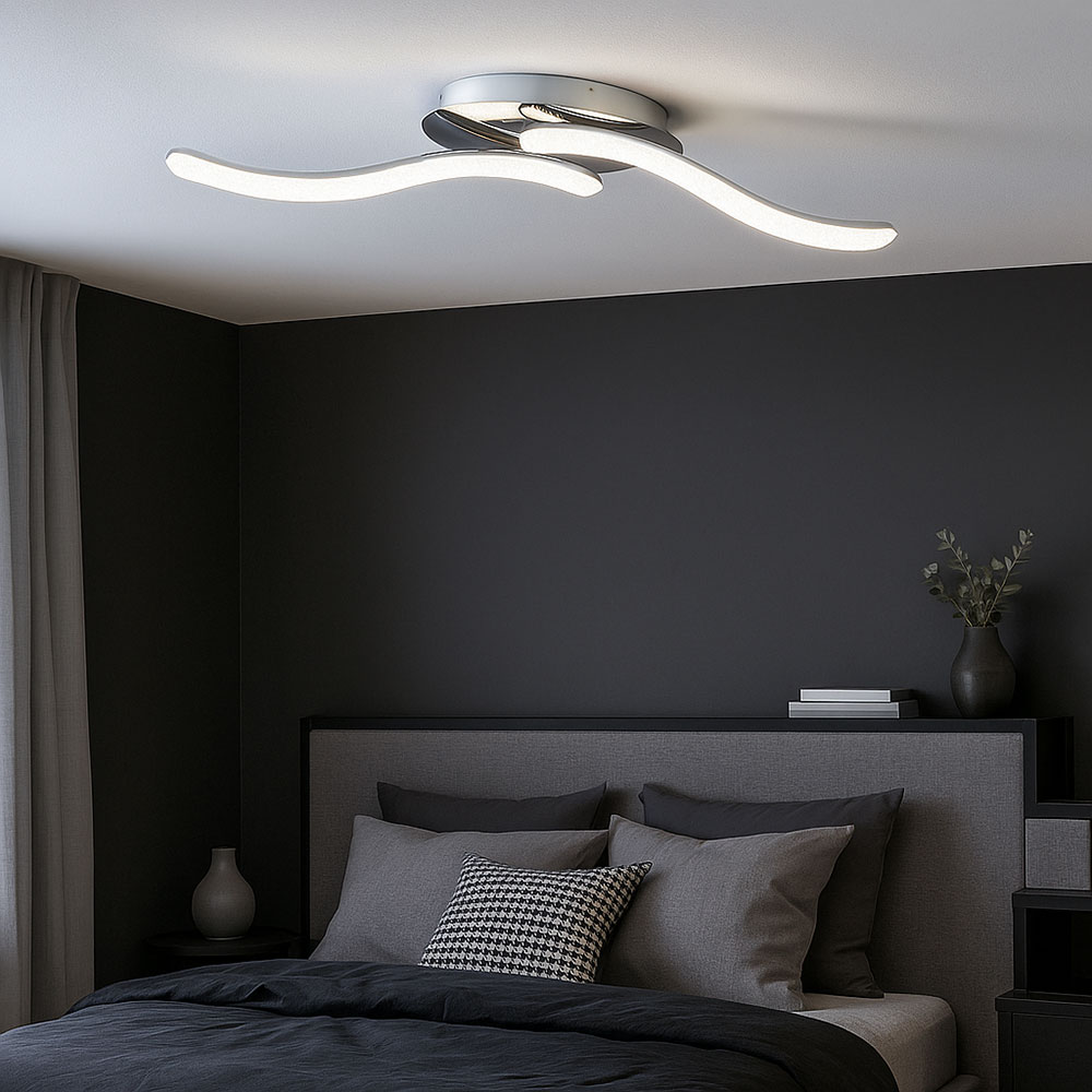 LED drehbare Decken Leuchte Flur Strahler Wohn Schlaf Zimmer Lampen chromfarben