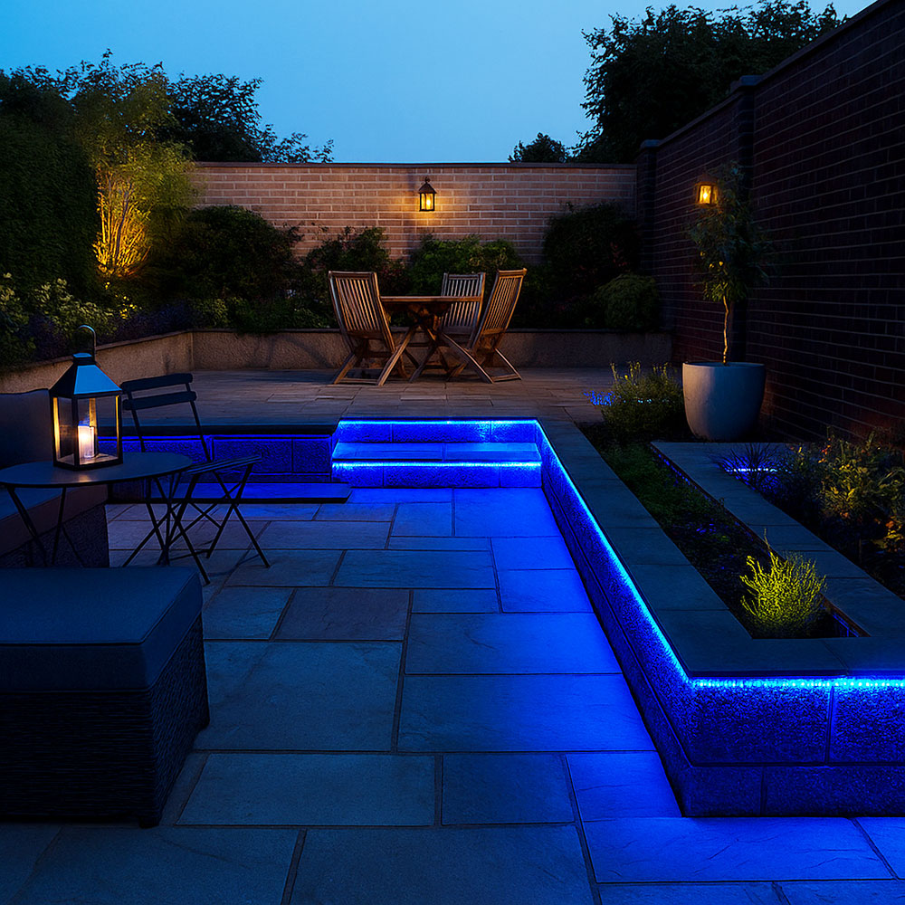 LED Lichtschlauch, Blau, klar, IP44, spritzwassergeschützt, L 600 cm