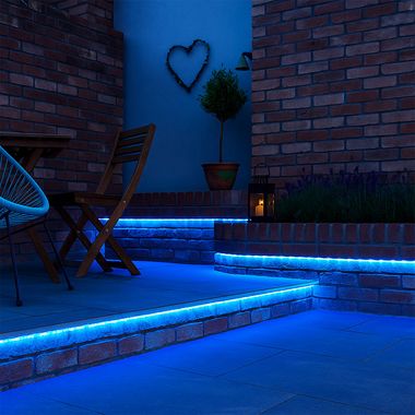 LED Lichtschlauch, Blau, klar, IP44, spritzwassergeschützt, L 600 cm