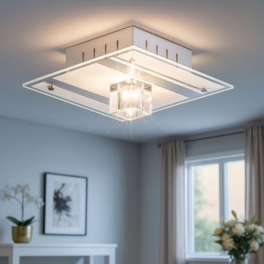 Lampada da soffitto in vetro specchiato e metallo DIAMANTIS