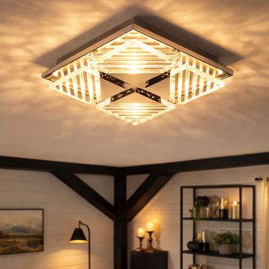 Lampa sufitowa LED, srebrna, aluminium, L 29 cm