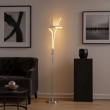Lampadaire LED SMD, chrome, interrupteur, IP20