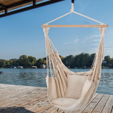 Hangstoel met 2 kussens, beige TOBAGO