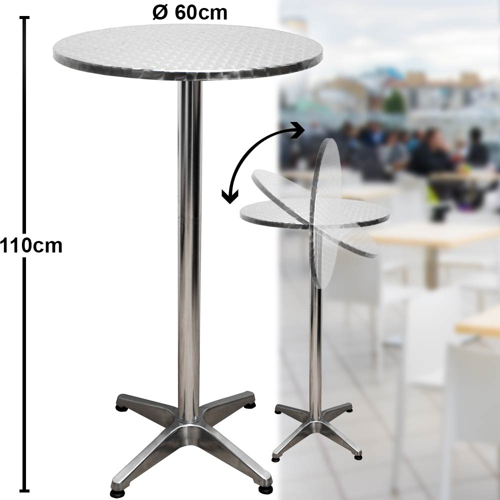 Bistro Stehtisch aus Aluminium, rund, H 110 cm