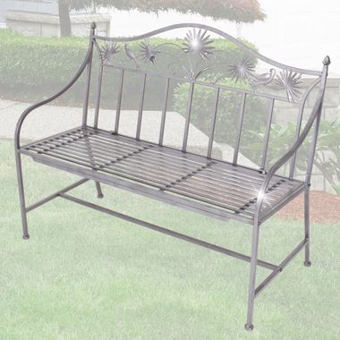 Panca da giardino in ferro verniciato a polvere, larghezza 111 cm, TALIN