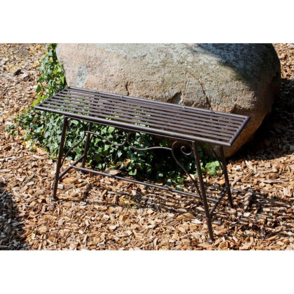 Gartenbank, Metall Rost Optik, verschnörkelt, L 83 cm