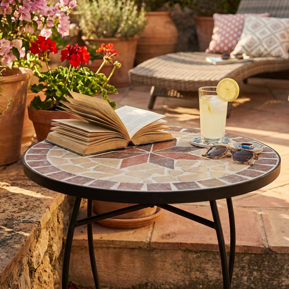 Runder Blumenhocker im Mosaik Design AMBANG