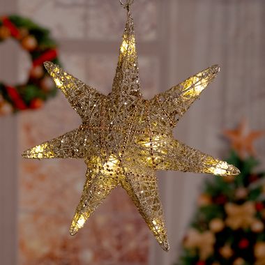Étoile de Noël LED, lampe décorative à suspendre, hauteur 30 cm