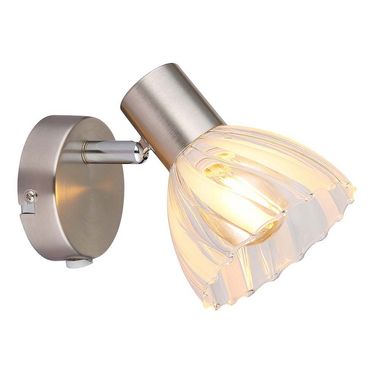 Wandleuchte, Glas, silber, Spot beweglich