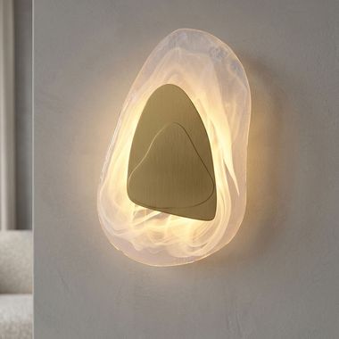 LED Wandleuchte, Glas, messing, Wolken Design