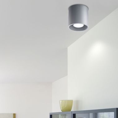 Lampe à poser, plafonnier, aluminium gris, 10 cm