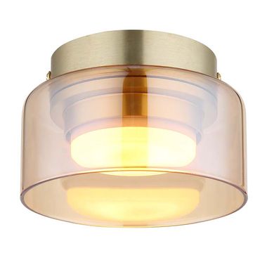 Plafonnier LED, doré, rond, 1 lumière, D 13 cm