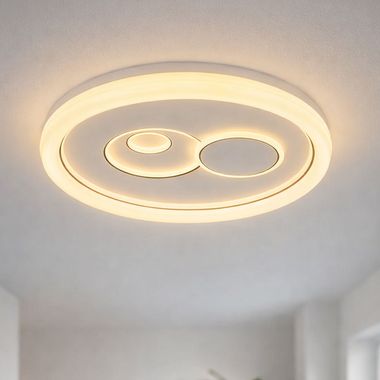 Plafonnier LED, blanc, acrylique opale, CCT, D 49 cm