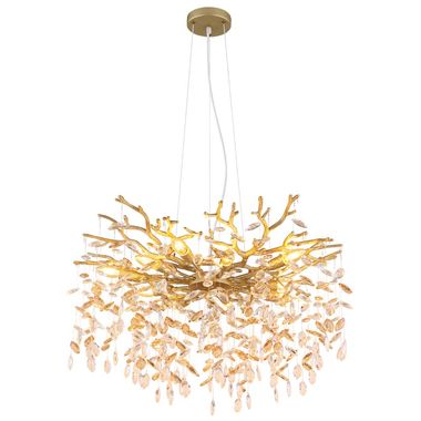 Suspension, or mat, cristaux de verre, H 120 cm