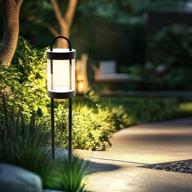 Lampadaire LED d'extérieur, aluminium, anthracite, H 65 cm