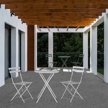 Bistro set, 1x table, 2x chair, metal, foldable