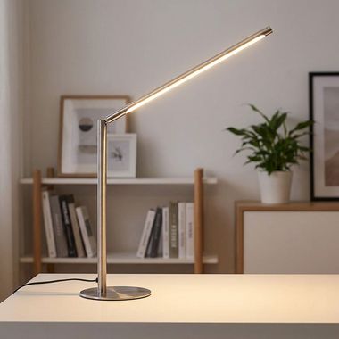 LED Tischleuchte CARLO, Beweglicher Spot, dimmbar, Silber, Metall