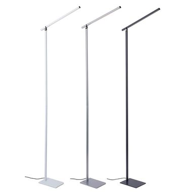 Lampada da terra a LED, metallo argento, bianco, antracite, touch dimmer, H 145 cm