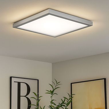 Plafoniera LED, alluminio, argento, retroilluminazione, 3000 lm