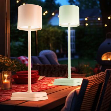 LED tafellamp voor buiten, touchdimmer, oplaadbare batterij, H 39,2 cm