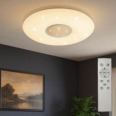 LED Deckenleuchte, Fernbedienung, Sterneneffekt, CCT, D 49,3 cm