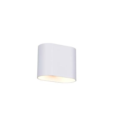 Wandlamp, metaal, wit, mat, G9, omhoog en omlaag, L 8 cm
