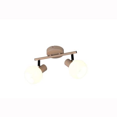 Lampa sufitowa, metal, ciepły beż, E14, 2 źródła światła, L 25 cm