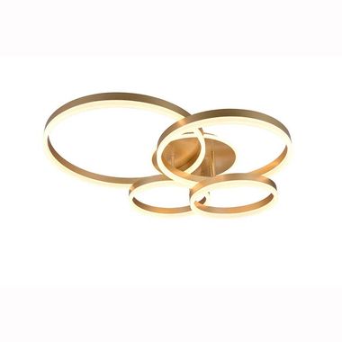 Plafoniera LED, color oro, telecomando, dimmerabile, L 80 cm