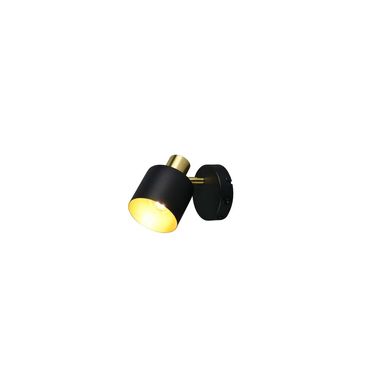 Wall light, black-gold, adjustable, switch, H 17 cm