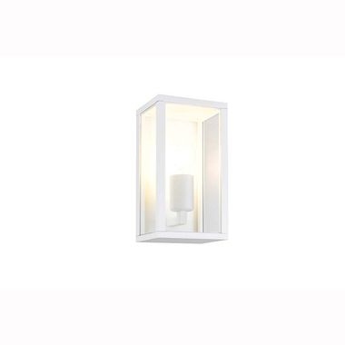 Wandlamp, buiten, aluminium, mat wit, IP44, H26cm