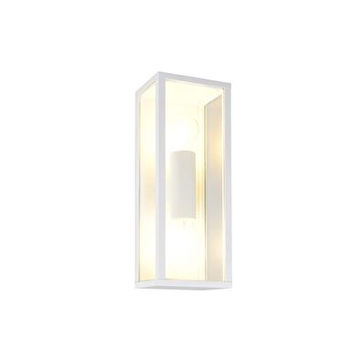 Wandleuchte,  Außenlampe, Aluminium, weiß matt, IP44, H 38cm