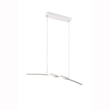 LED hanging lamp, metal, white, height adjustable, H 150 cm