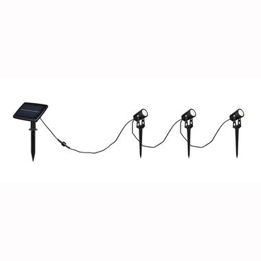 LED Solarstrahler, Aluminium, schwarz, Dämmerungssensor, B 620 cm