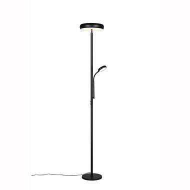 Lampadaire LED, dimmable, télécommande, noir, H 183 cm