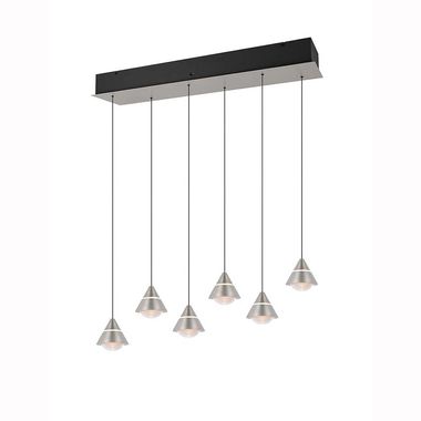 LED hanglamp, mat nikkel, kleurwissel, H 200 cm