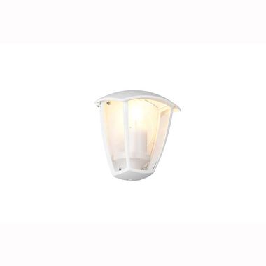 Buitenwandlamp, aluminium, wit, E27, lantaarn, IP44, H20cm