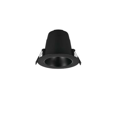 LED Einbauleuchte, schwarz, CCT-Schaltung, rund, IP44, D11cm